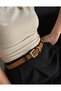 Elegant Gold Buckle Suede Belt, Women's Belt, Coat Belt, Trouser Belt. - 4