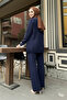 Tunic Buttoned Cardigan Pants Knitwear Trouser Suit - 4