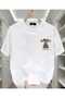 Teddy Bear Rabbit and Slogan Printed T-Shirt - 2
