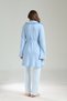 Women's Blue Special Design Jacquard Shawl Collar Long Sleeve Winter Maternity Pajama Set - 5