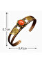 Red Agate Stone Handmade Antique Women's Copper Bracelet – Energy, Protection, Healing & Chakra Balance - 7