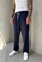 Men's Baggy Fit Adjustable Leg Navy Blue Sweatpants Ke-7018 - 3