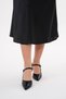 Black Skin 8.5cm Silver Thin Heel Stiletto Strappy Women's Shoes - 2