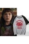 Blunt Stranger Things Gray Unisex Raglan Sleeve Strawberry Festival T-Shirt - 2