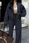 Women's Winter 3 Thread Ç piped Palazzo Bomber Cardigan Tracksuit Set - 3