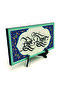 Name Can Be Written, Tile Pattern Printed Wooden Desktop Stand
