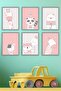 6-Piece Cute Animals Children's Room Painting Set |   Frameless, Pastel Tones, Baby & Kids Decor - 7