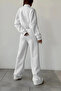 Women's Bomber High Waist Palazzo Oversized Tracksuit Set - 4
