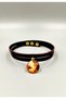 Real Leather and Steel Women's Choker Necklace with Gold Teardrop Design - 5