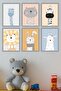 6-Piece Cute Animals Children's Room Painting Set |   Frameless, Pastel Tones, Baby & Kids Decor - 3