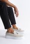 Slw154 Blaze Laceless Tasseled Linen Men's Casual Sports Classic Shoes Kbt - White