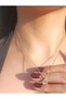Minimal Necklace with Gold Color Chain and Silver Color Stone – Women's Elegant Stylish Jewelry – Gift Accessory - 2