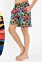 Men's Patterned Zipper Pocket Swim Shorts Black - 3