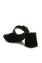 Women Buckle Strap Detail Microfiber Mules in Black - 3