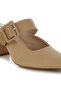 Women Microfiber Pointy Slip-On Mules in Beige - 5