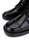 Women's Black Patent Leather Casual Boots - 3