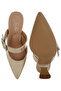 Women Large Buckle Kitten Heel Mules in Gold - 4