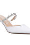 Women Diamante Stiletto Mules Sandals in White - 5