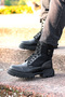 Unisex Non-Slip Guaranteed Fur-Lined Rubber Sole Winter Zippered Boots Iarnă Black Skin - 6