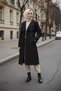 Soft Black 100% Cotton Long (110cm) Lined Women's Hijab Trench Coat 1111-Tes - 4