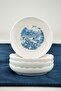 Antique Blue 4-Piece Porcelain Turkish Delight/Container for Sweets/Snacks