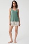 Catherines Soft Textured Thick Strapped Women's Shorts Pajama Set