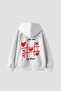 816 Locked Printed Oversized Unisex White Hoodie