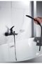 Shower Mixer Set Single Lever Bathtub Faucet with Handheld Shower (Matte Black) - 4