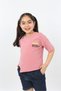 Girl's Printed Asymmetrical T-Shirt with Crew Neck and Short Sleeves - 4