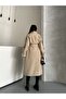 Trench Coat with Belt and Sash, Buttoned Stylish Comfortable Everyday Outfit, Spring Autumn Trench Coat - 7