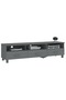 TV Cabinet HAMAR Dark Grey 158x40x40 cm Solid Wood Pine - 5