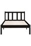 810071 Bed Frame without Mattress Black Solid Wood 90x200 cm - 2