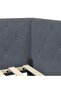 Corner Bed Frame Dark Grey 90 x 200 cm Velvet - 7