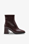 Lenas Women's Square Toe Heeled Boots - Burgundy Wrinkled