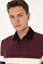Men's Regular Fit Claret Red Polo Collar Sweatshirt 50308897-Vr177 - 2