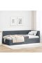 Corner Bed Frame with Headboard Dark Grey 90 cm x 200 cm Velvet