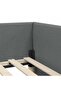 Corner Bed Frame with Headboard Dark Grey 90 cm x 200 cm Fabric - 7
