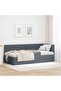 Corner Bed Frame with Headboard Dark Grey 90 cm x 200 cm Velvet