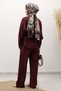 Drawstring Waist Zippered Double Suit Tsd250252 Burgundy - 6