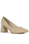Women Block Heel Pumps in Beige