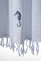 Sealıne Blue Muslin Embroidered Peshtamal 90X170 2541 - 3
