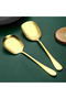 Set of 2 Luxury Gold Serving Spoons |   Stainless Steel Tableware Presentation and Dowry Spoon - 2