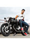 Men's Basic T-Shirt Motorcyclist Sloth - White - 7