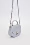 حقيبة يد بتفاصيل حزام سلسلة أزرق - 2