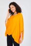 Women's Orange Italian Bat Sleeve Sequin Detailed Silk Blouse - 5