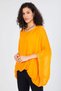 Women's Orange Italian Bat Sleeve Sequin Detailed Silk Blouse - 4