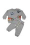 Baby Boy Gray Airplane Truck Printed Set of 2