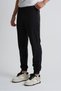 Black Elasticated Leg, Lace-Up Waist, Zippered Pockets, Standard Fit Men's Tracksuit Bottoms - 3