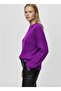 Women's Oversized Thick Knit Sweater – Soft Texture – Purple - 6