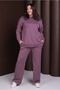 Women's Plus Size Lilac, Crew Neck, Stone Embroidered, Pocketed Tracksuit Set 65N39248 - 5